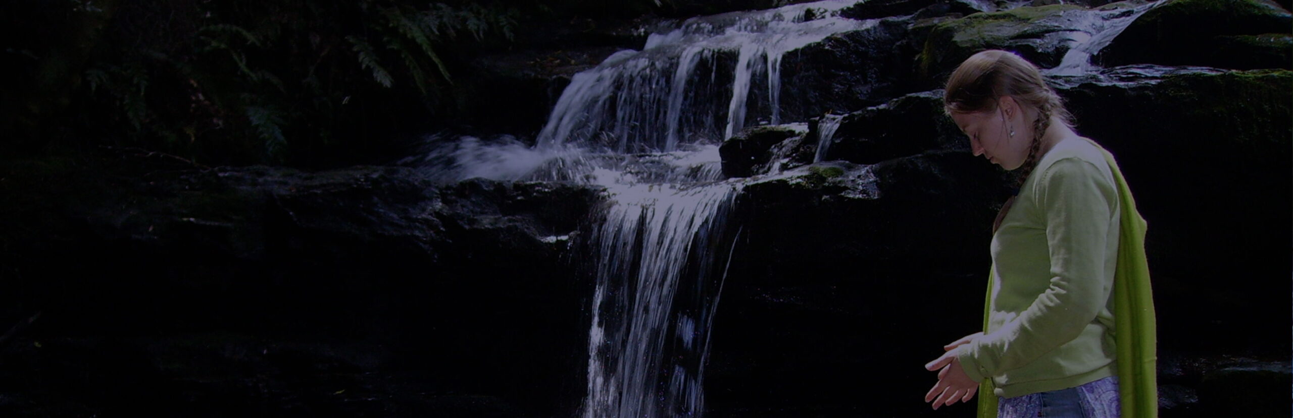 Alina Aradhana Near Waterfall, Photo