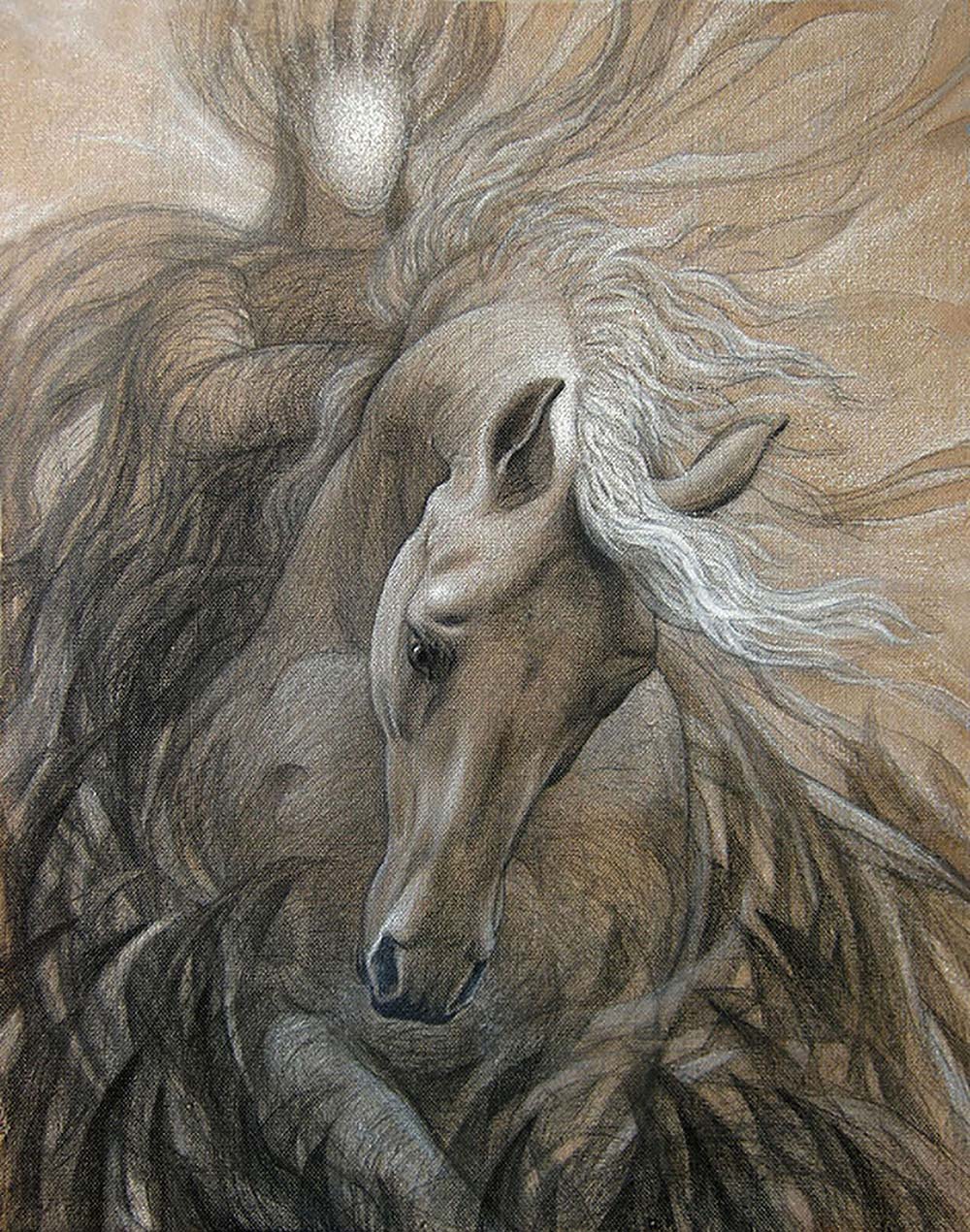 Oleg Mayorov, WHITE HORSE AND HIS MASTER, 2012, Image — NirmalaCulture